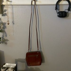 vintage brown leather crossbody
